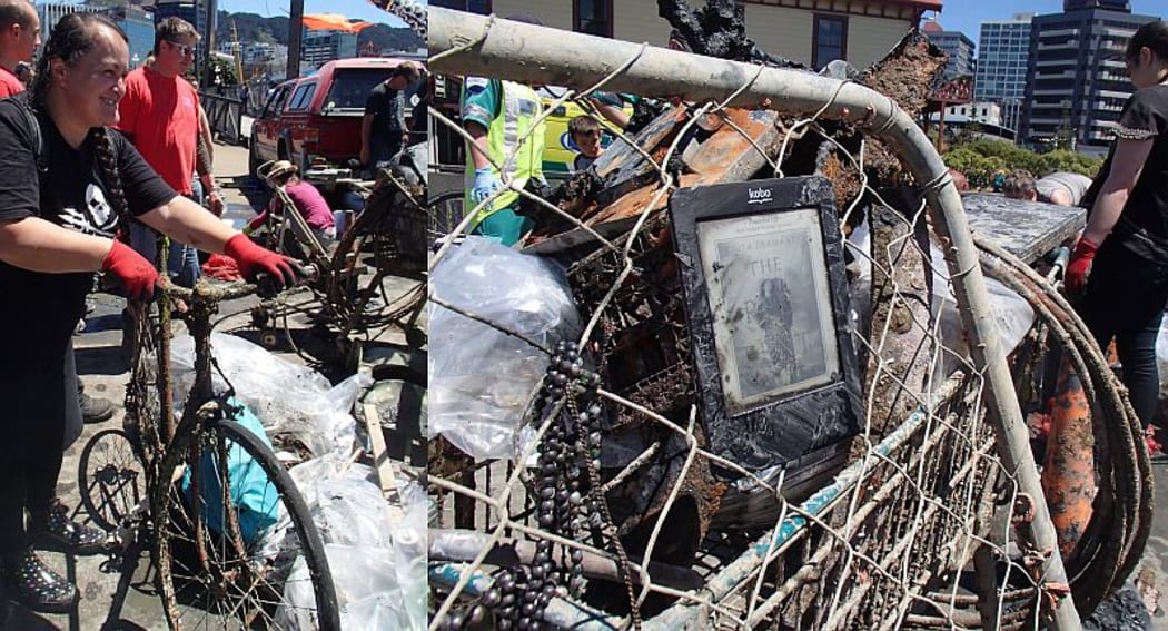 A bicycle and an e-reader were amongst the rubbish collected. Despite the large amounts of rubbish removed the divers said they had barely scratched the surface of what was in and around the wharfs.