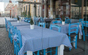 A deserted restaurant in Wroclaw, Poland, on March 14, 2020. (Photo by Krzysztof Zatycki/NurPhoto)