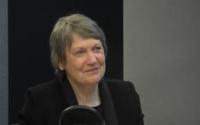 Former Prime Minister Helen Clark in the Checkpoint studio.