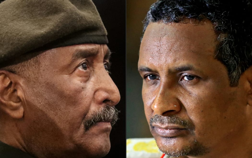 Sudan's Army chief Abdel Fattah al-Burhan (left) and Sudan's paramilitary Rapid Support Forces commander, General Mohamed Hamdan Daglo (Hemedti).