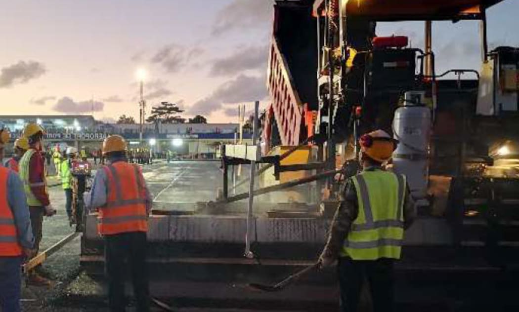 Work on the runway at Bauerfield Airport