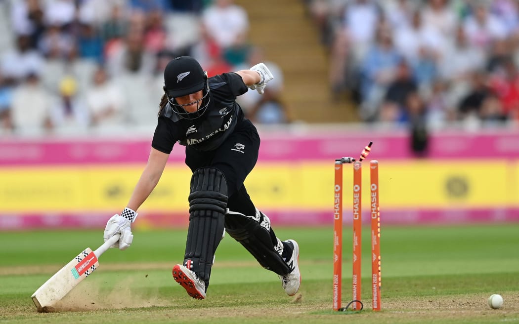 Melie Kerr is run out.