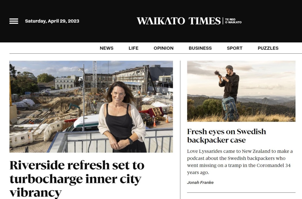 The new subscriber-based website of the Waikato Times.