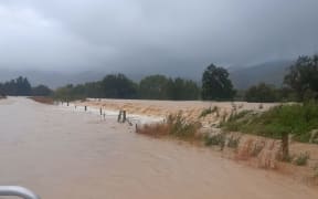 Flooding on roads near Gore.