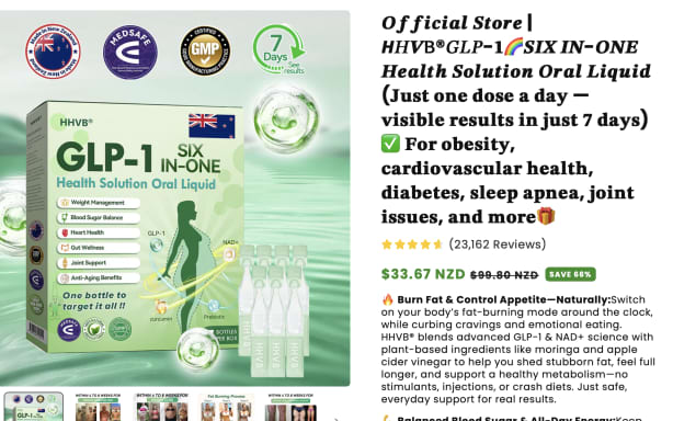 hhvb glp 1 oral liquid Fake New Zealand doctors are trying to sell you GLP-1 weight loss products