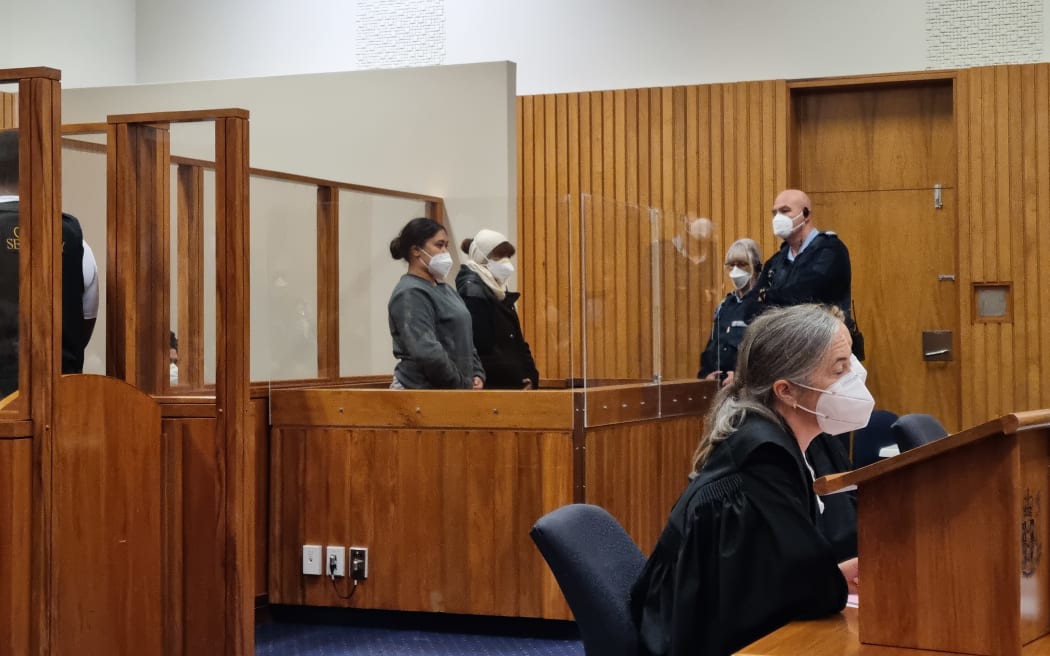 Michaela and Sharron Barriball in the High Court Rotorua facing their sentencing.