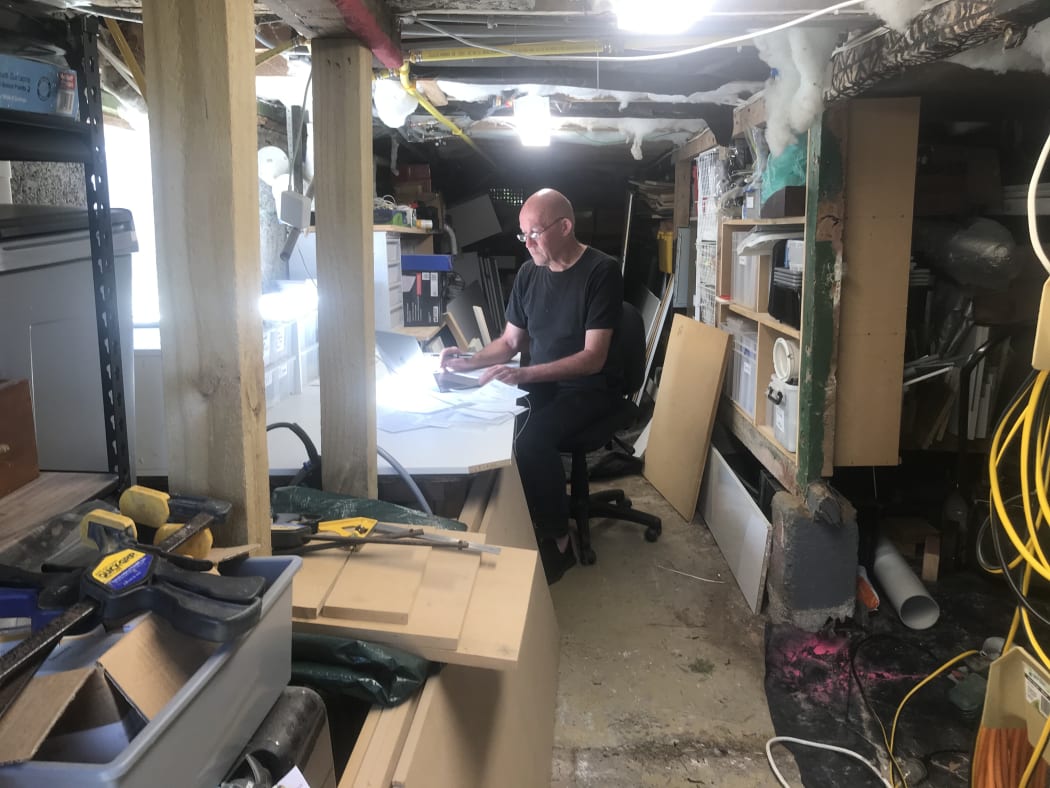 Bill McKay working from home basement
