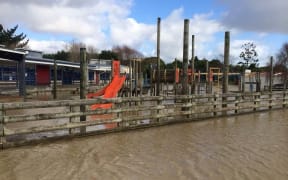 The flooded kura kaupapa in Whanganui