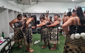 Te Ringa Kaha prepare to take the stage at Te Matatini on 22 February, 2023.
