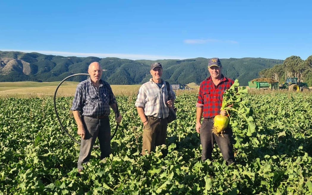 Growers with some of the candidate produce.