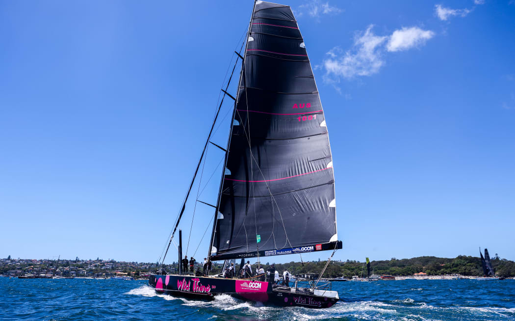 Wild Thing 100 almost capsized during the early stages of this year's Sydney to Hobart yacht race.