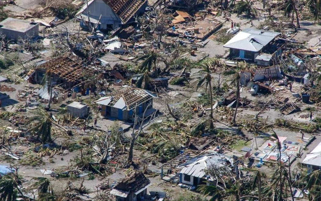 Damage caused by Typhoon Maysak in Ulithi, Yap, Federated States of Micronesia