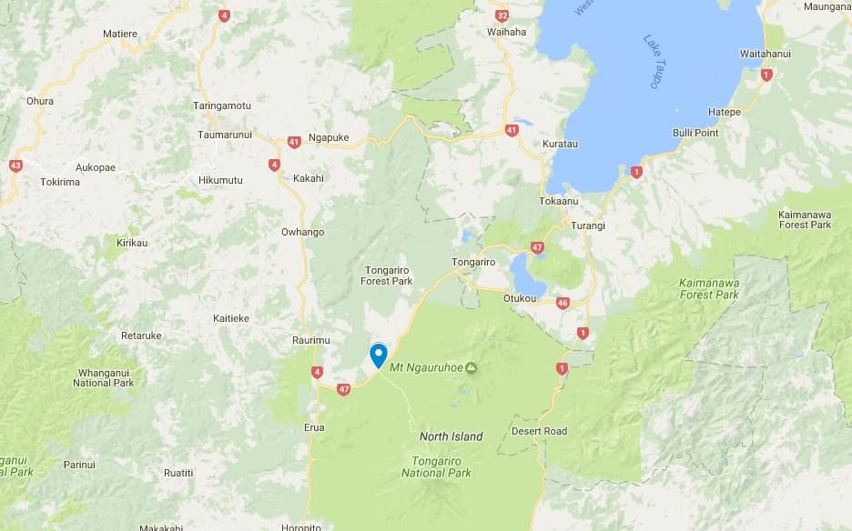 The site of the reported crash on the border of Tongariro National Park and Tongariro Forest Park.