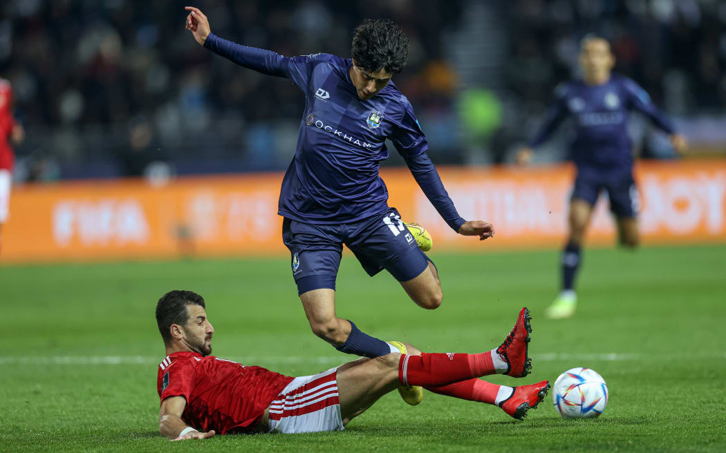 Auckland City's Nathan Lobo in action during the 2022 FIFA Club World Cup in Morocco.