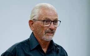 Peter Elzer, father of Whakaari victim Rick Elzer speaks at the Auckland District Court as sentencing begins in the Whakaari White Island trial.