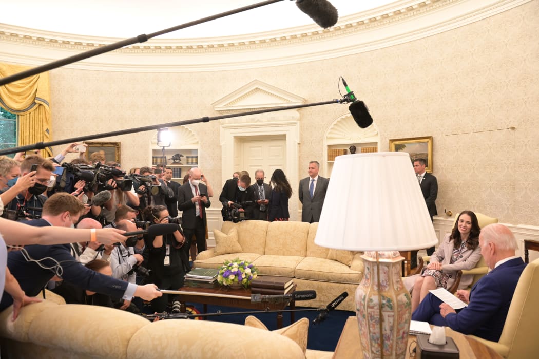 Prime Minister Jacinda Ardern meets with US President Joe Biden at the White House