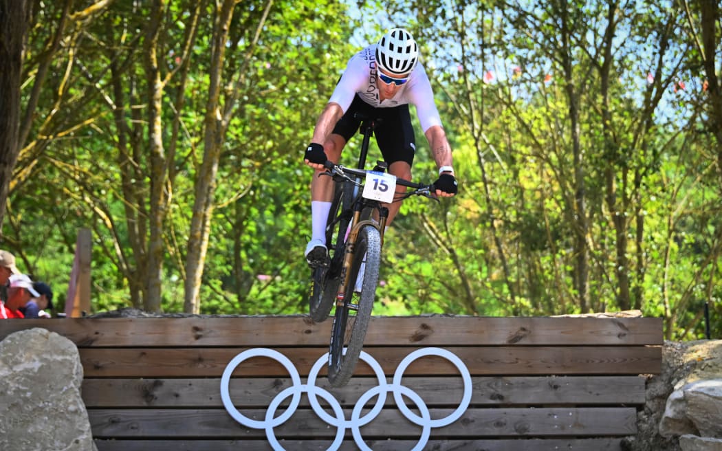 Samuel Gaze ( NZL ) during the 2024 Olympics Games Cycling Mountain Bike at Elancourt Hill on July 29, 2024 in Paris, France. ( Photo by federico pestellini / DPPI / Panoramic / www.photosport.nz)