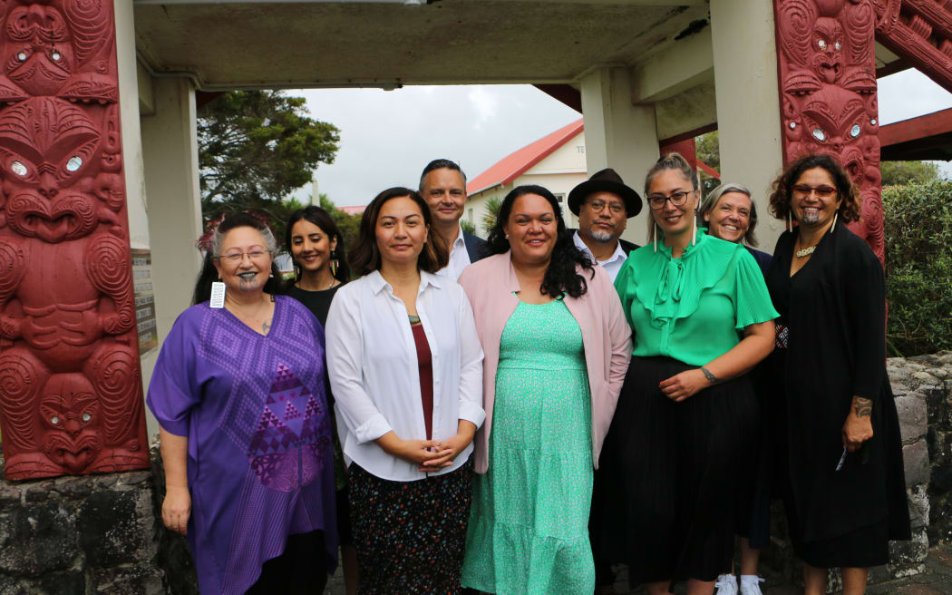Ngātiwai Trust Board CEO Hūhana Lyndon (Ngātiwai, Ngāti Hine, Ngāti Whātua, Te Waiariki, Ngāpuhi) has announced she will be running for the Te Tai Tokerau seat for the Green Party. Photos are taken outside of Te Tii Waitangi marae on 4 February, 2023.