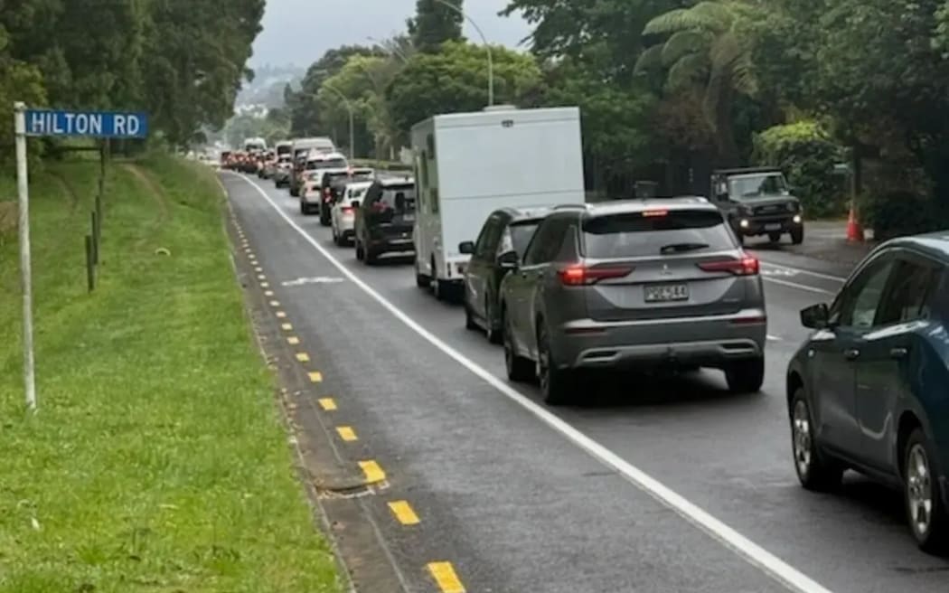 Traffic built up in Rotorua's eastern suburbs on Monday morning.