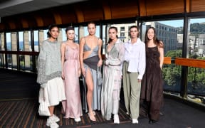 Taylor Pumphrey (far right) with her collection 'Tangible'