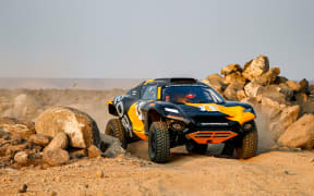 The Extreme E Odyssey 21 electric rally car on a trial outing at the Dakar Rally early in 2020.