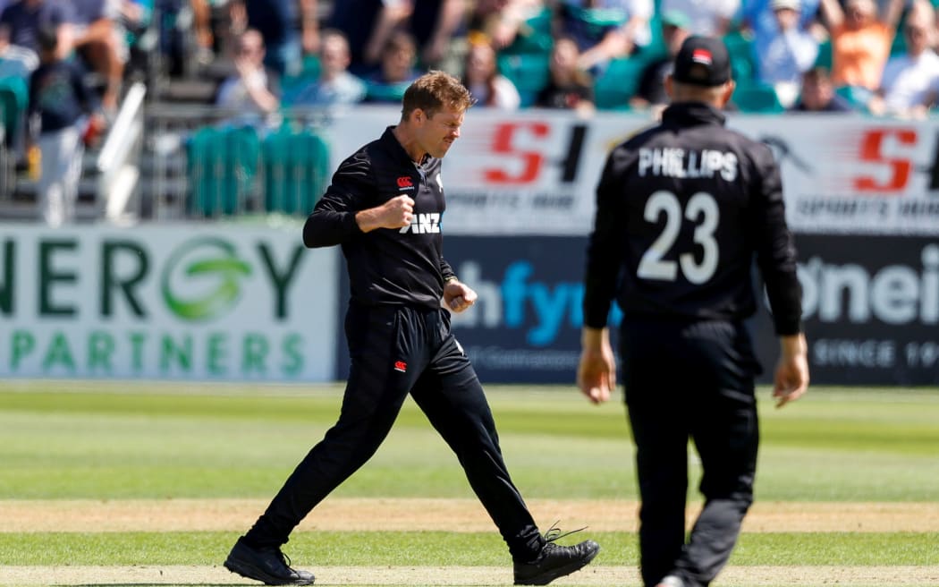 New Zealand's Lockie Ferguson celebrates