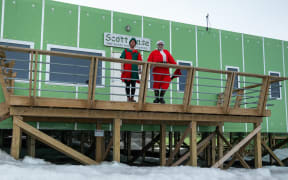 Staff at Antarctica's Scott Base are celebrating Christmas in their own style.