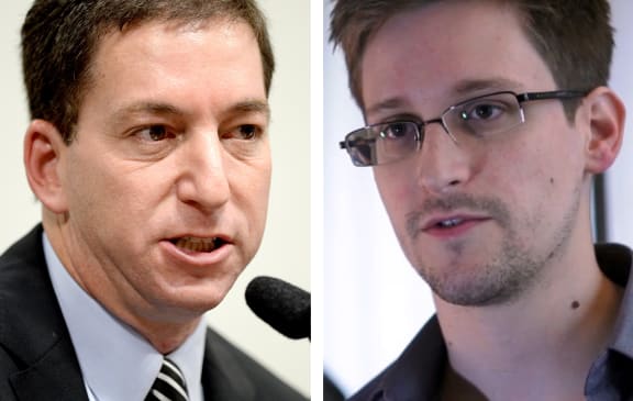 Glenn Greenwald, left, and Edward Snowden.