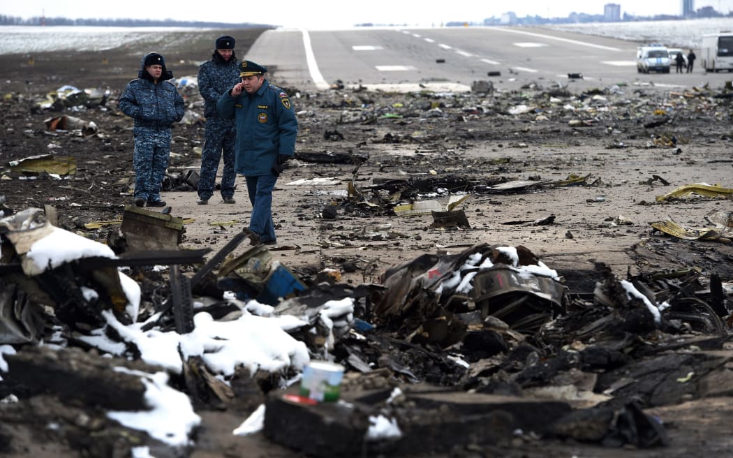 The scene of the crash at Rostov-on-Don