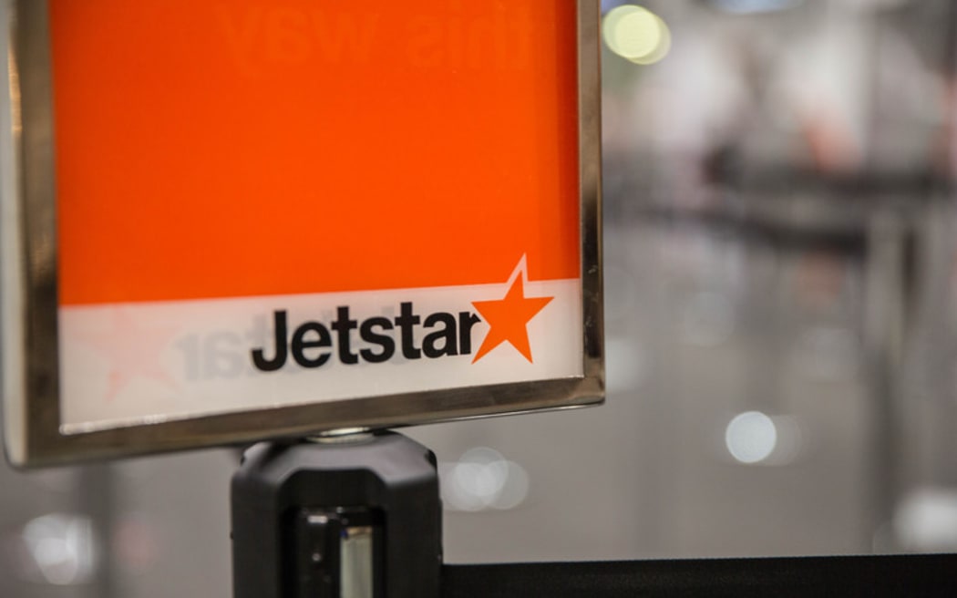 Jetstar sign at Auckland Airport.