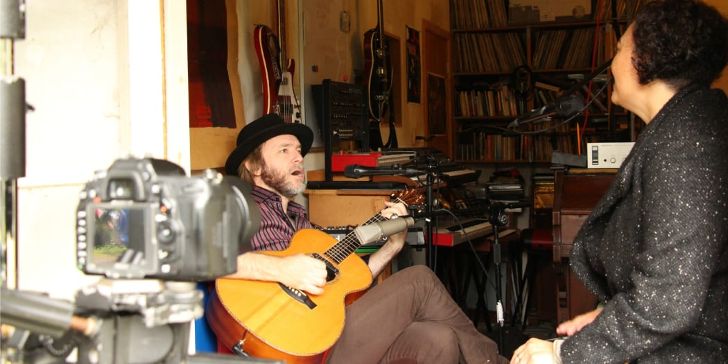 Sean Donnelly and Sandy Mill with Camera