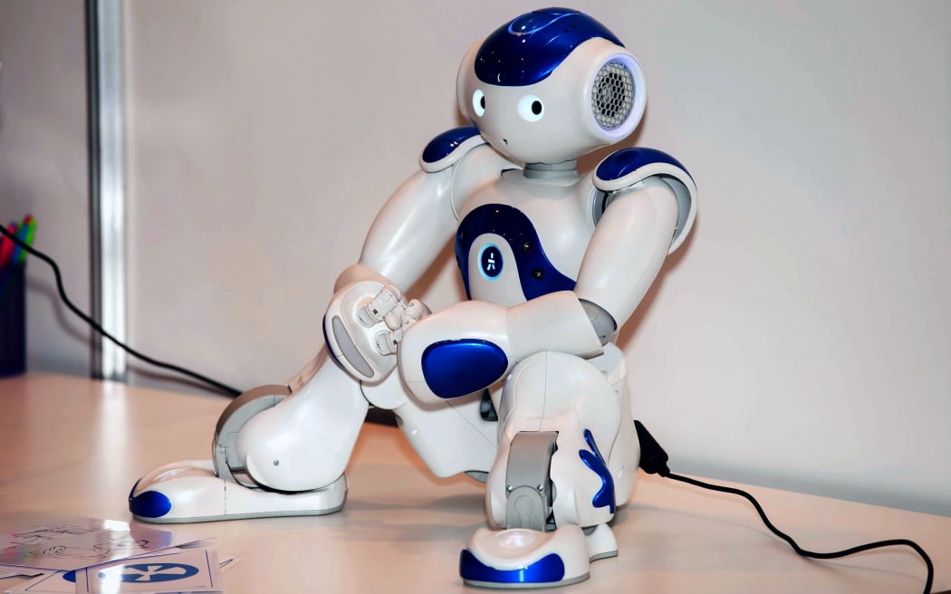 78805094 - programmable humanoid robot nao on robotics expo in moscow, russia