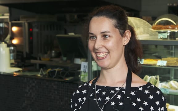 Trainee Ariel at Flourish Cafe.