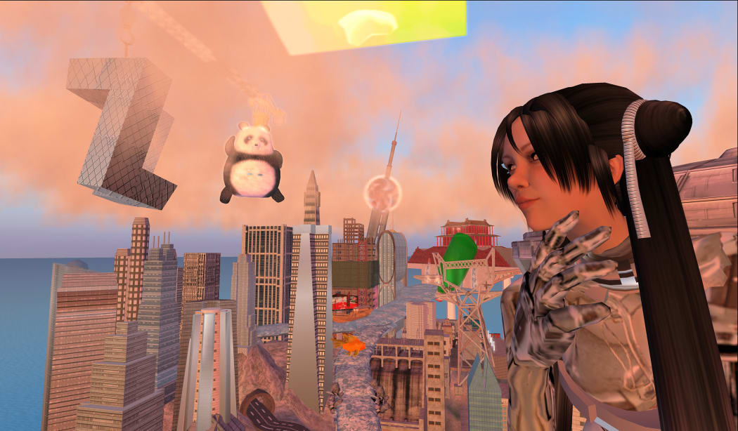 Auckland Art Gallery exhibition Forever Tomorrow: Chinese Art Now
Cao Fei (SL avatar_ China Tracy), i.Mirror, 2007, still from RMB City_ A Second Life City Planning © Cao Fei. Courtesy of the artist, Vitamin Creative Space and Sprüth Magers.