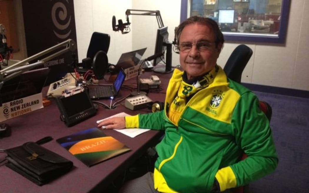 Brazilian Ambassador to New Zealand, Eduardo Gradilone, in the Morning Report studio.