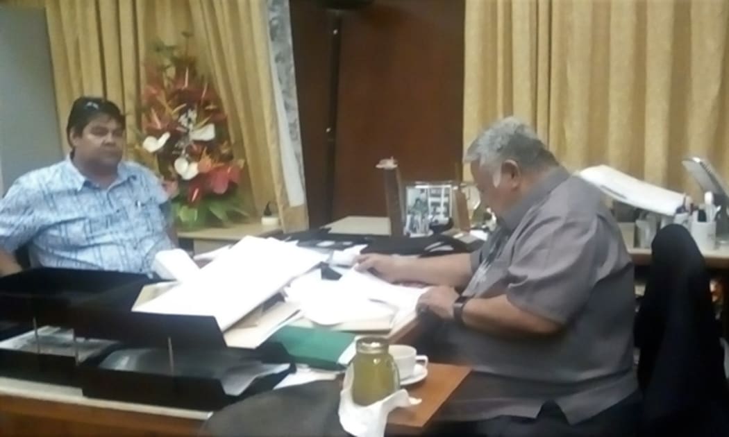 SRU Chief Executive Faleomavaega Vincent Fepuleai and Chairman and Prime Minister Tuilaepa Sailele Malielegaoi.