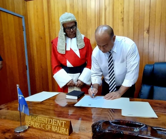 David Adeang has taken his oath as the newly elected President of Nauru. 31 October 2023