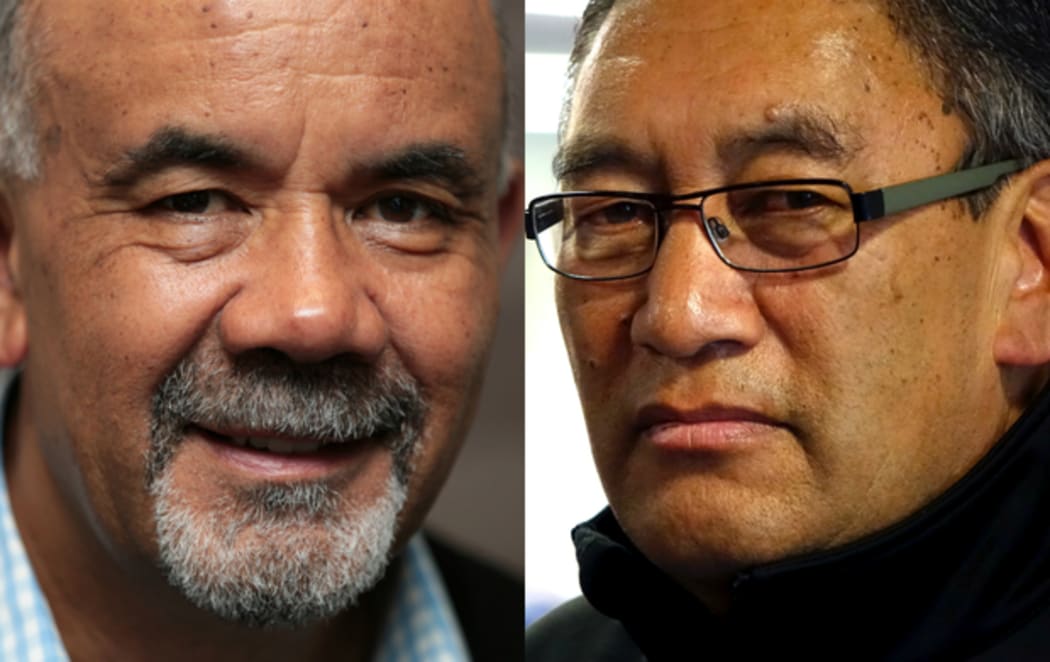 Te Ururoa Flavell, who is giving up leadership of the Māori Party, and Mana Party leader Hone Harawira.