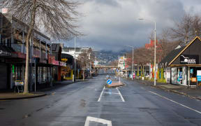 Colombo Street, Christchurch on the first day of level 4 lockdown from Delta Covid-19 case