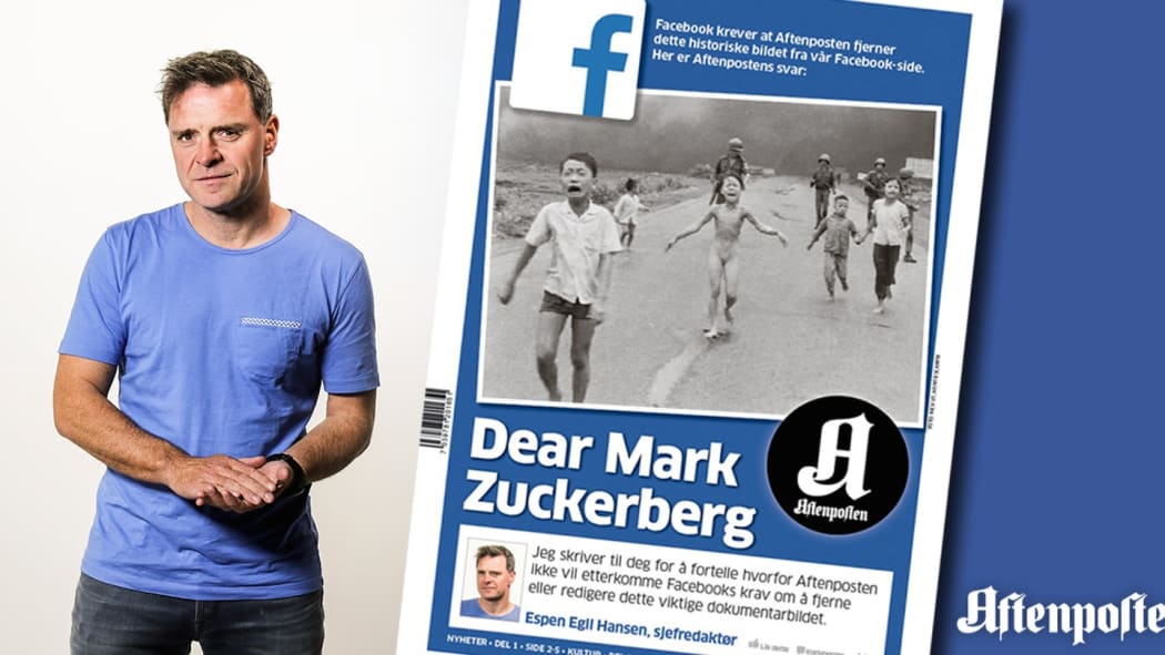 Espen Egil Hansen and his front-page open letter to Facebook's Mark Zuckerberg.