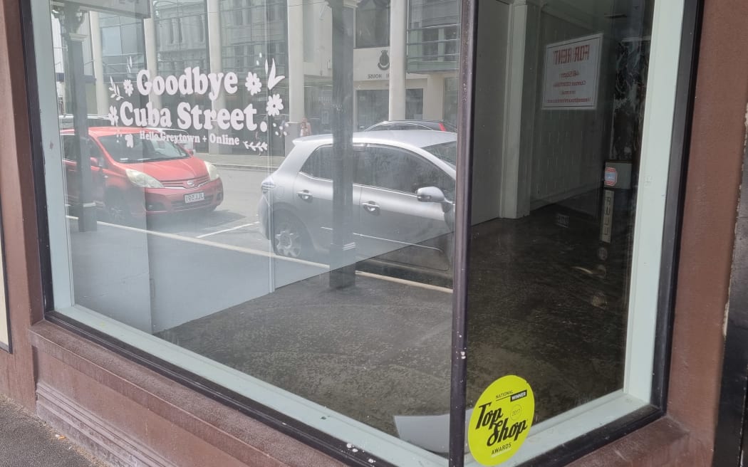 A shop closed on Cuba St, in central Wellington.