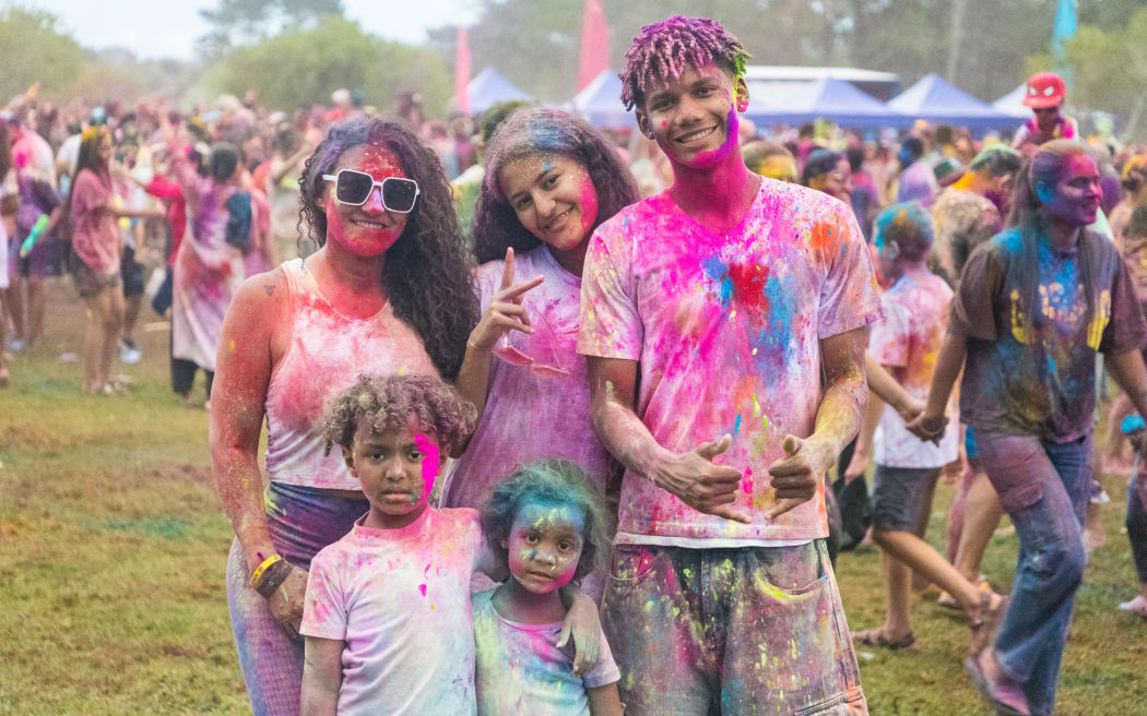 Thousands attended Krisha Holi in Kumeu, Auckland.