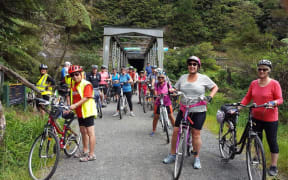 Riders on the Hauraki Rail Trail.