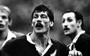 Murray Mexted in action for the All Blacks.