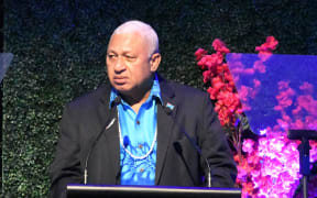 Prime Minister Frank Bainimarama addressed the Flying Fijians at their World Cup farewell.