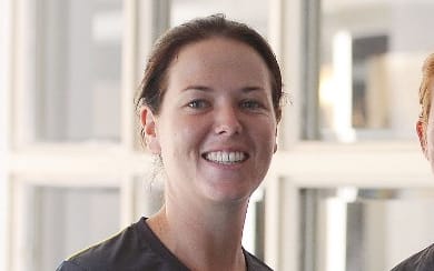 New Zeland crickters, Erin Bermingham and Katie Perkins  snapped during World Twenty20, March 11, 2016.