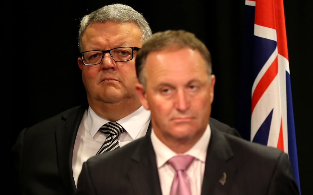 Defence Minister Gerry Brownlee (left) and Prime Minister John Key (right).