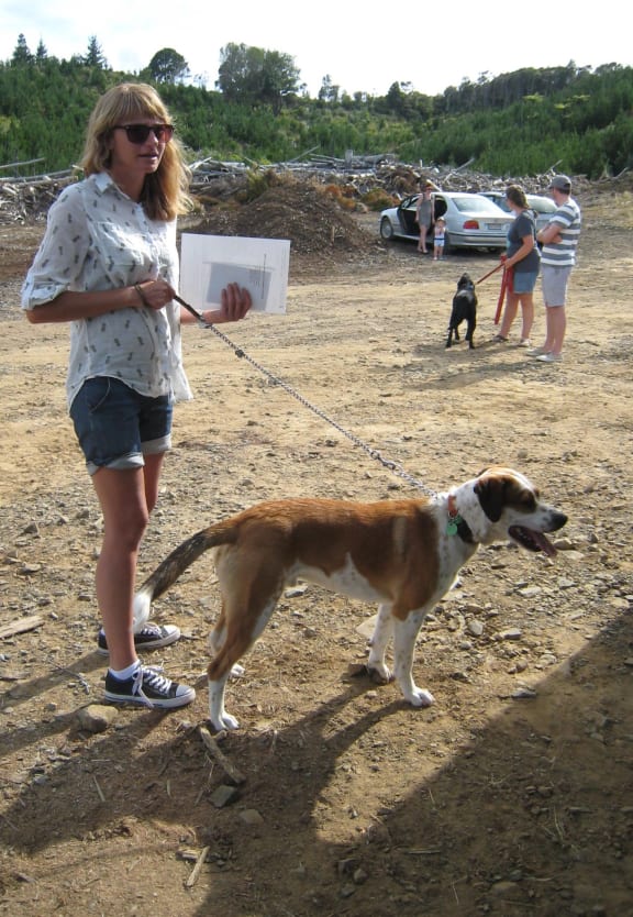 Kuaotunu resident Leanne Quest and her rescue dog Louis after they completed the aversion training.
