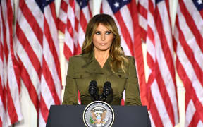 US First Lady Melania Trump addresses the Republican Convention.
