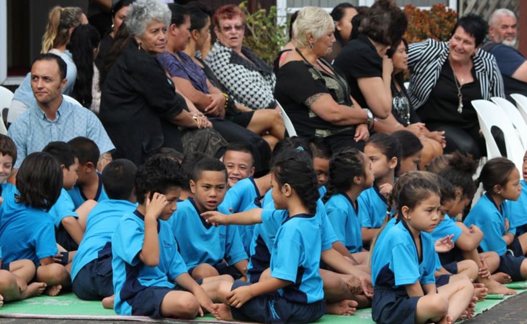 Students at Te Kura Māori o Waatea in their new uniforms.